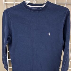 Navy Ralph Lauren waffle knit long sleeve shirt size small. Cotton. Nice top